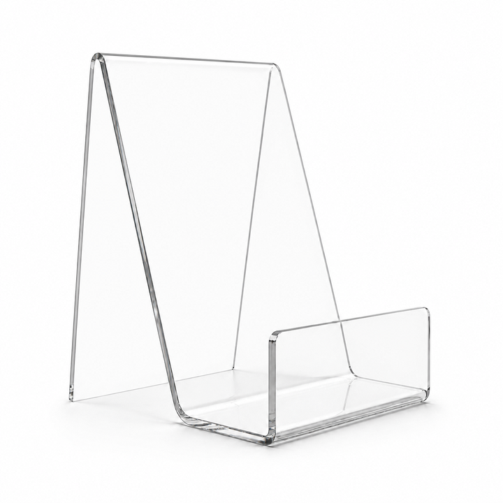 Clear acrylic display stand included with the starter kit